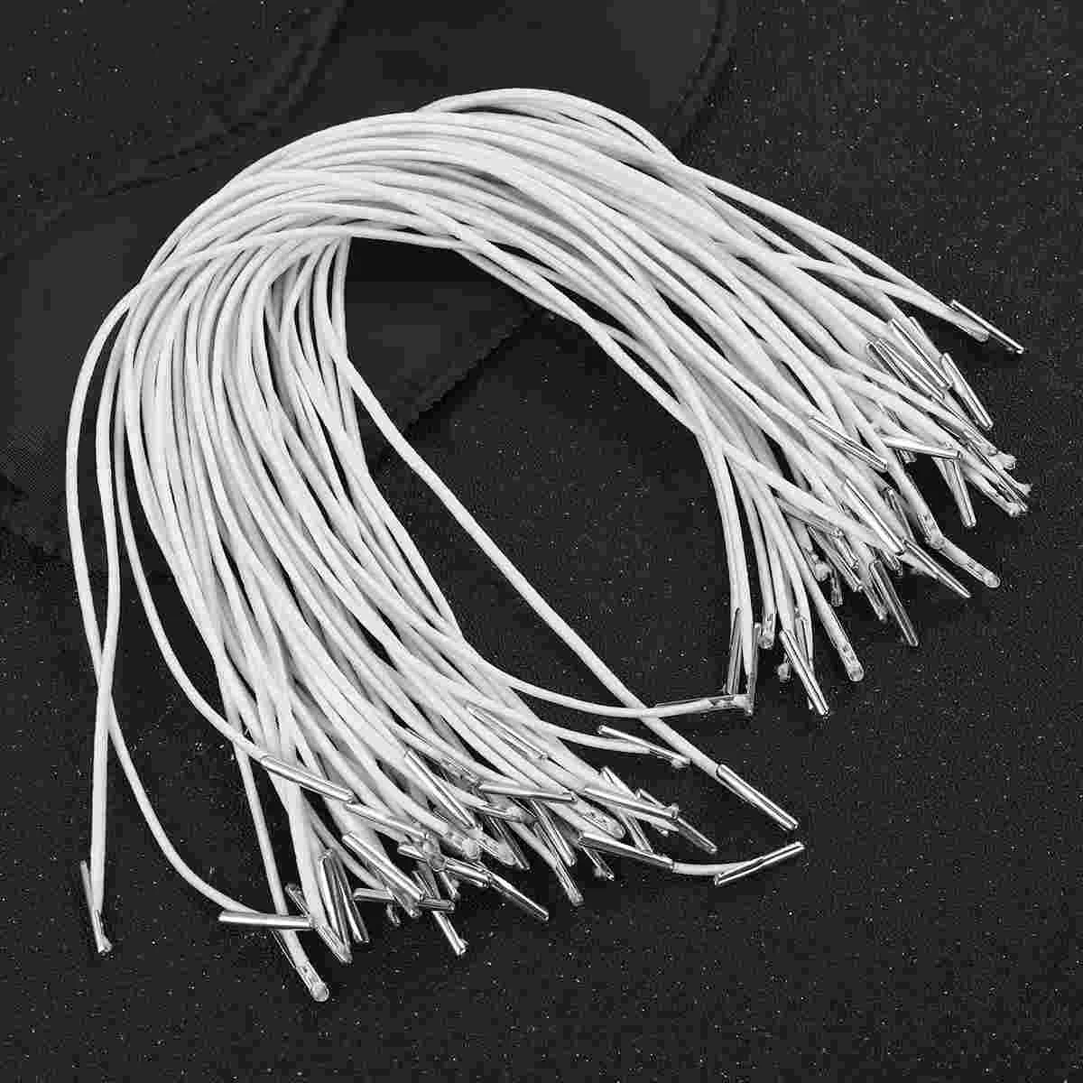 SUPVOX 50PCS Elastic Barbed Cords Elastic Loop Stretch Round String with Metal Barbs Barbed Fastener for Mask Making Book