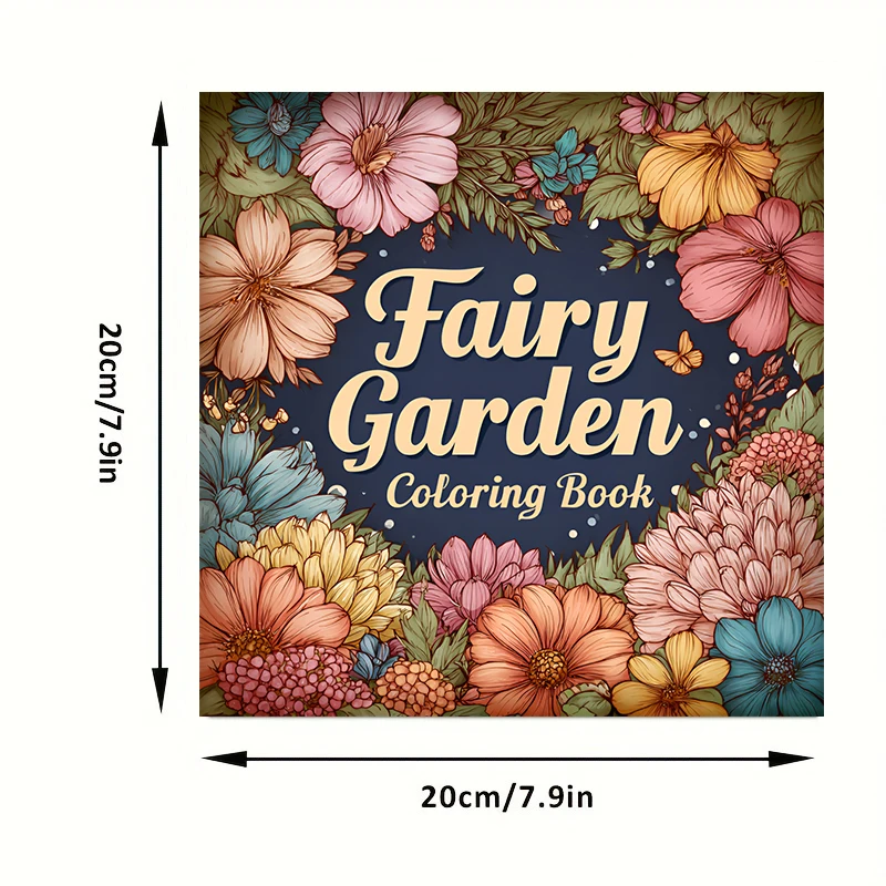 Livro para colorir Fairy Garden de 28 páginas para adultos |   Suprimentos de desenho Livro para colorir para Natal, Ação de Graças