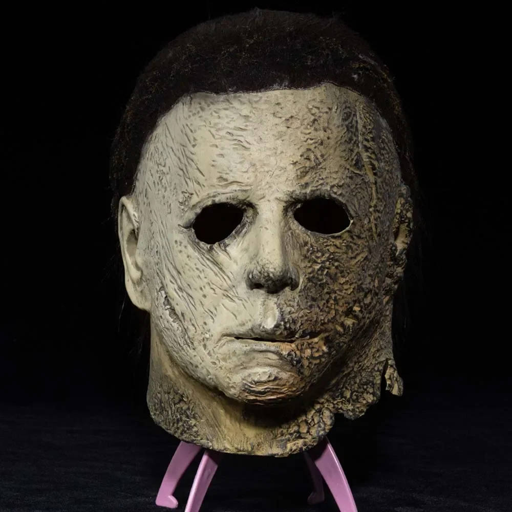 Máscara de terror para Halloween, máscara de Michael Myers, Cosplay, asesino de demonio sangriento aterrador, casco de látex, vestido de carnaval, accesorios de disfraz de fiesta