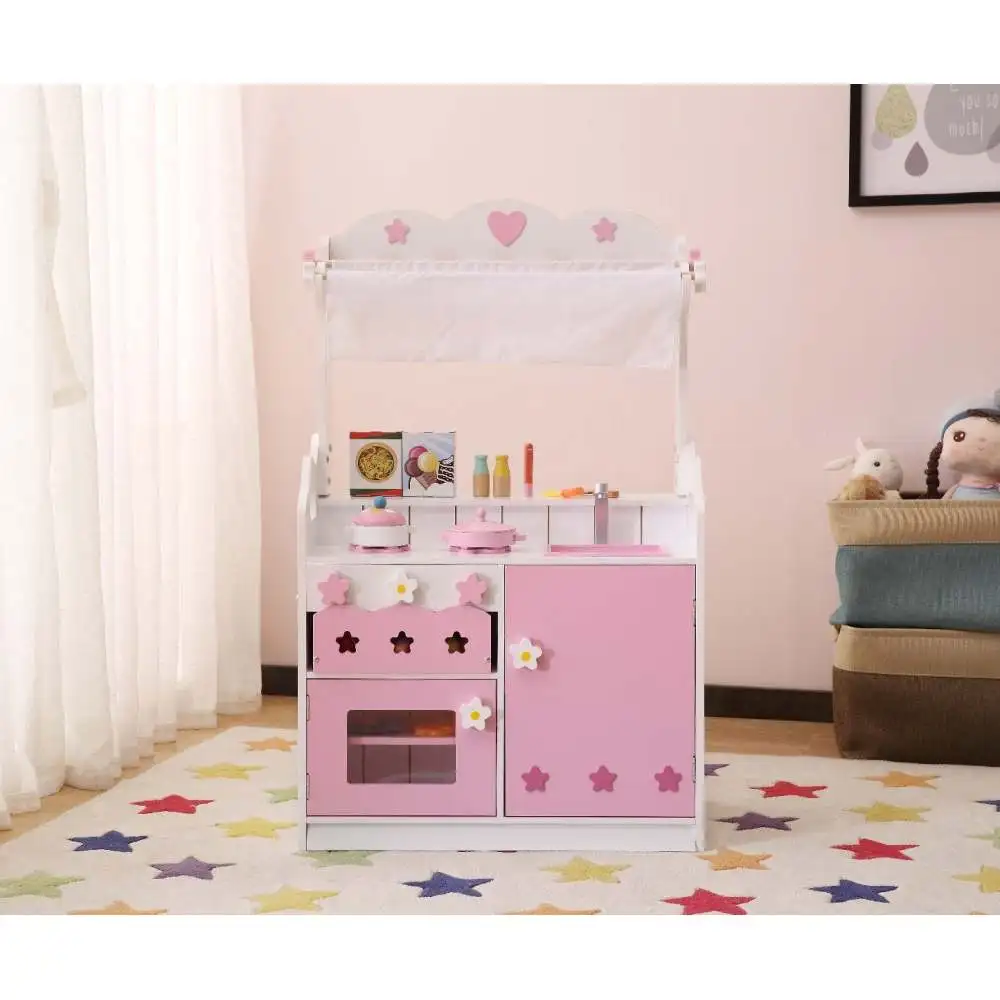 Kindertrechter 2-in-1 roze Doe alsof keuken en marktstal