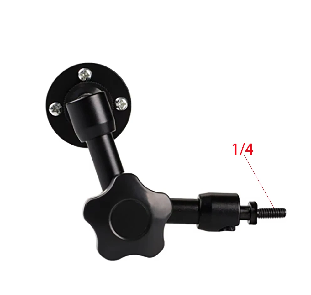 7 Inch Articulating Magic Arm Wall Mount Holder Stand fr Camera LED Light, Video, 1/4 thread to wall mount, 1/4-20 adapter