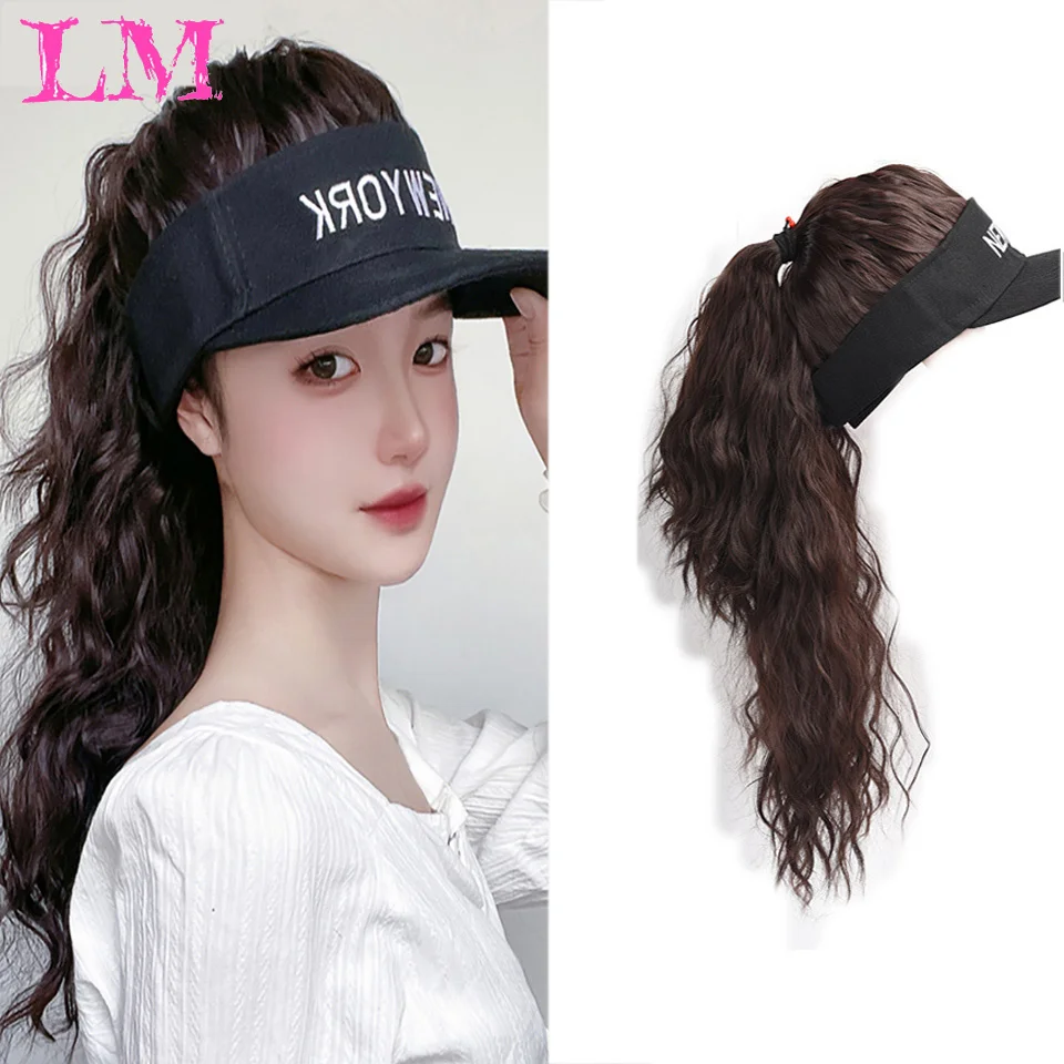 LM Long Hair Hat Wig Integrated Detachable Long Straight Hair Beret Autumn And Winter Octagonal Hat Synthetic Wig Women