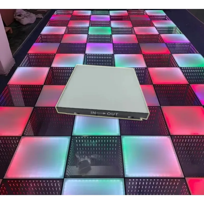 Commercial Interactive LED Dance Floor Round Design With LED Light LED Screen Free Videos for Events Night Club Suppliers