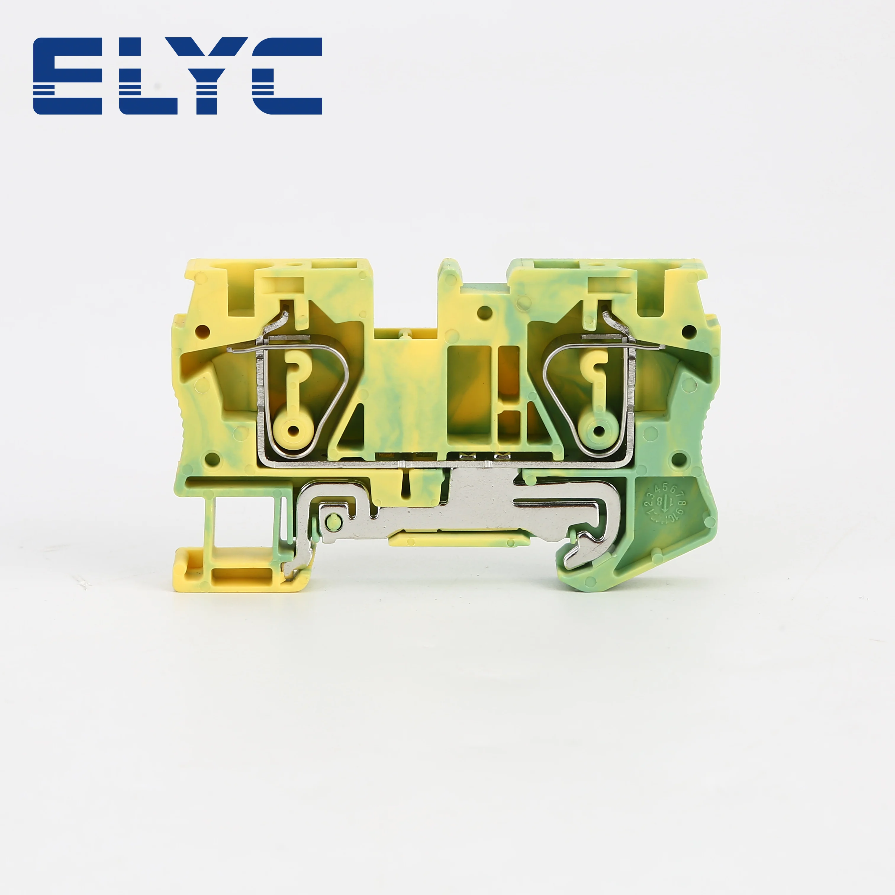 50Pcs ST6-PE Ground Connector PE Spring-cage Protective Earth Return Pull Type Wire Electrical Din Rail Terminal Block ST 6-PE