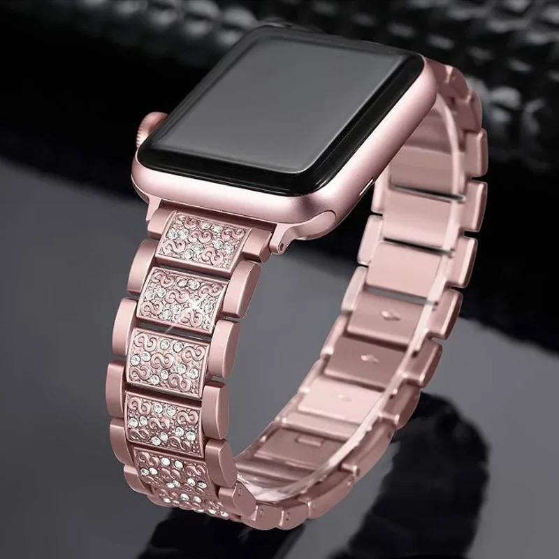 

Ремешок Женский из нержавеющей стали для Apple Watch band iWatch 6 5 4 38-44 мм