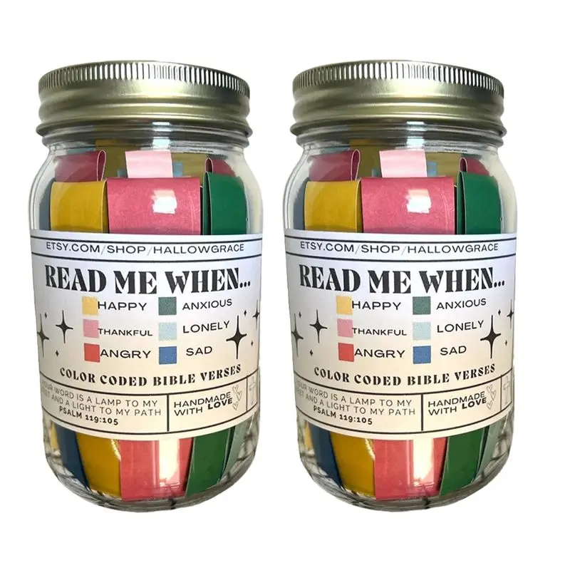 MLGB-2PCS Bible Verses Jar For Emotions And Feelings,Bible Verses In A Jar,Scripture Jar,God's Encouragement,Prayer Request