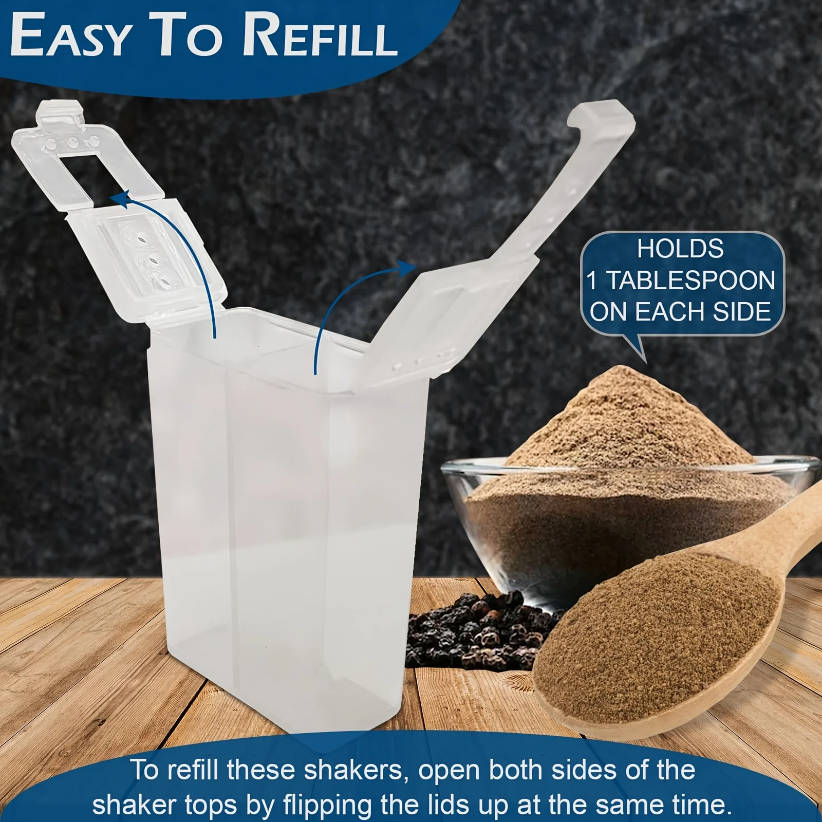 1/2 قطعة 2in1 التخييم التوابل شاكر متعددة الأغراض برطمان توابل مع غطاء 2-مقصورة في الهواء الطلق شواء الطبخ الملح الفلفل صندوق تخزين