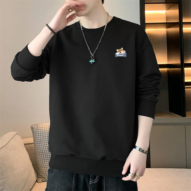 New Autumn and Spring Long sleeved T-shirt for Men\'s Sweater Underlay Shirt for Men\'s Round Neck Pullover Sweater for Men