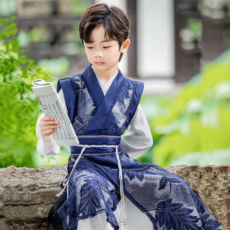 Costume Hanfu Traditionnel de Culture Alberoise pour Bébé Garçon, Tenue de Cosplay de Style Tang Prairie pour Photographie d'Enfant