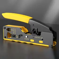 RJ45 Crimper Pass Through Crimping Tool Wire Stripper Cutter For CAT6 CAT5E 8P8C Pass Thru RJ45 Modular Connector