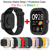 Silicone Watch Strap + Protective Case For Redmi Watch 4 Watchband Bracelet Band Correa Shockproof Screen Protector Cover Shell