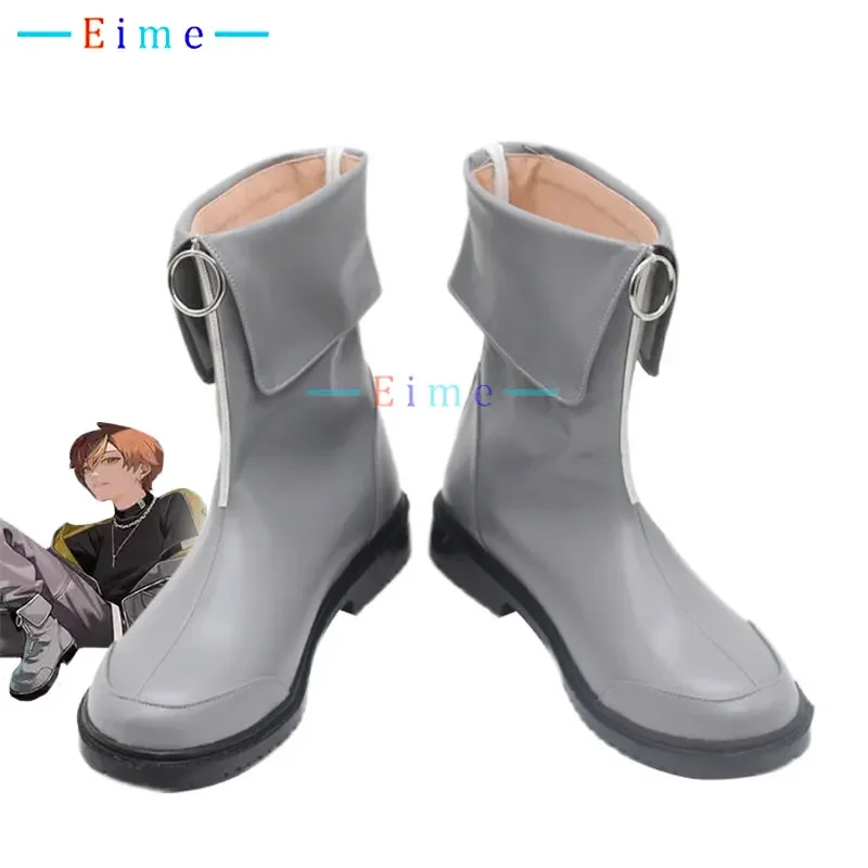 PJSK Shinonome Akito Cosplay Shoes PU Leather Shoes Halloween Carnival Boots Game Cosplay Props Big Size Custom Made