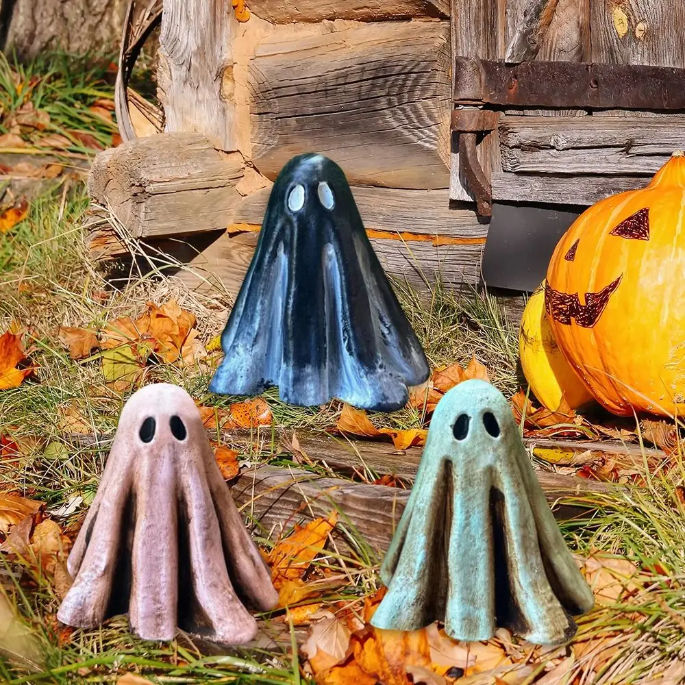 Halloween Garden Ghost Statue Ghost Doll Miniature Ornament Desktop Ornament Flower Pot Partner Resin Crafts Ornament