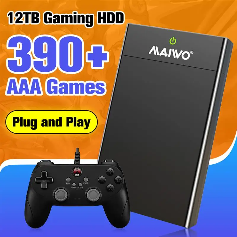 

To Playnite System Ext 12T Gaming HDD Game Console Plug and Play with 380+ AAA Games for PS2/PS3/PS4/WiiU/N64/DC/PS1 for