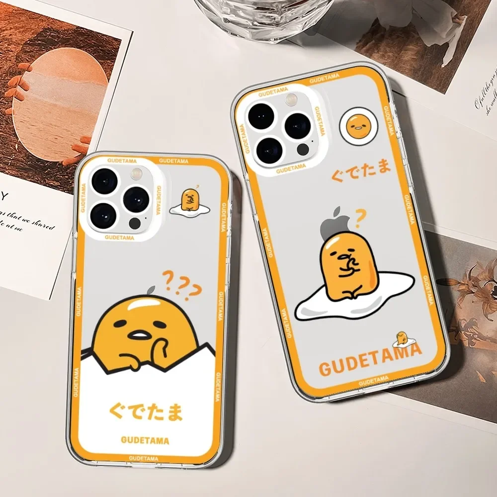 Cute G-Gudetamas Lazy E-Egg Phone Case For Xiaomi Redmi Note 7 8 9 10 11 Pro Max Transparent Border Shell