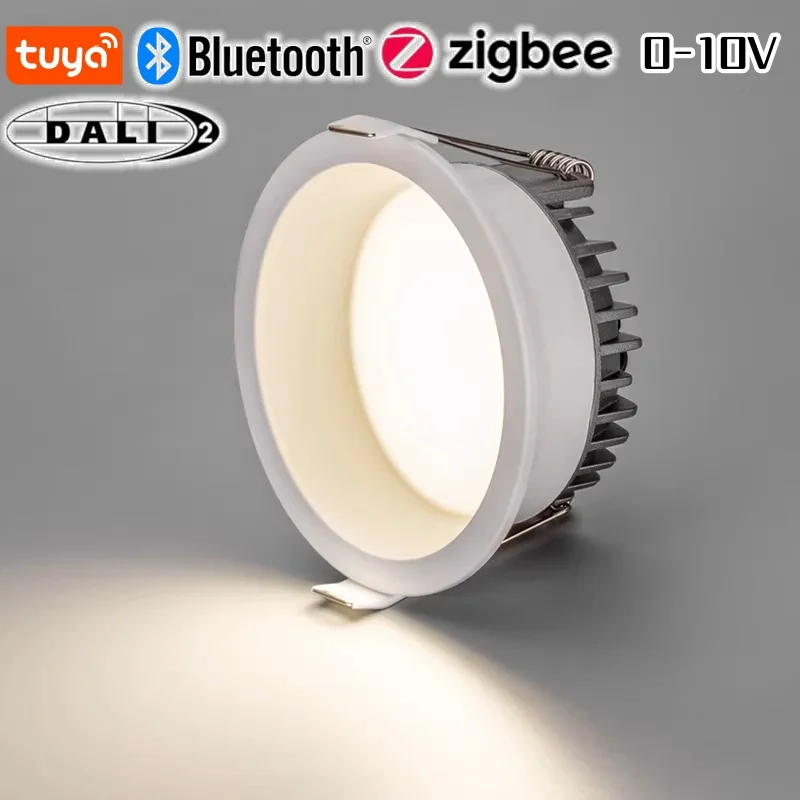 

Recessed Tuya Zigbee DALI Smart LED Downlight Anti-Glare 7W Bluetoot 0-10V Dimmabe Ceiling Lamp AC85-265V Smart Business License
