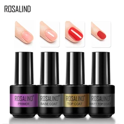 ROSALIND Primer Top Base Coat Semi Permanent Gel Nail Polish Nail Art Soak off Long Lasting Hybrid Varnish Base Top UV Gel New