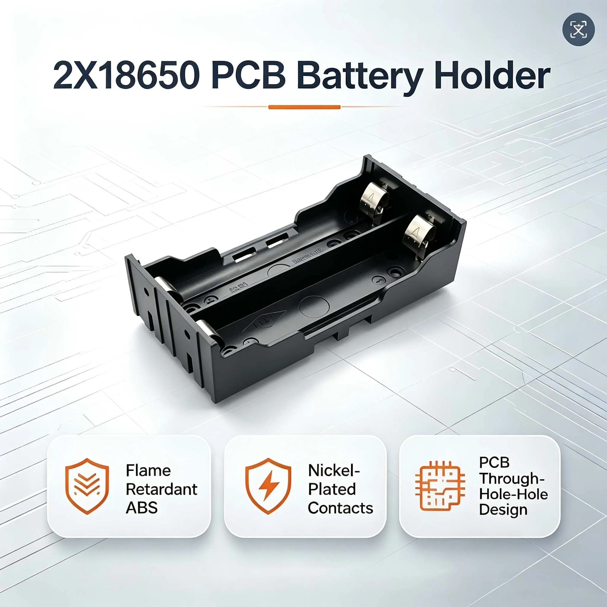 Neue schwarze DIY 2-teilige Kunststoff-Batteriehalterung für 18650 wiederaufladbare Batterien 3,7V DIY (Batterie nicht enthalten) – Detail 1