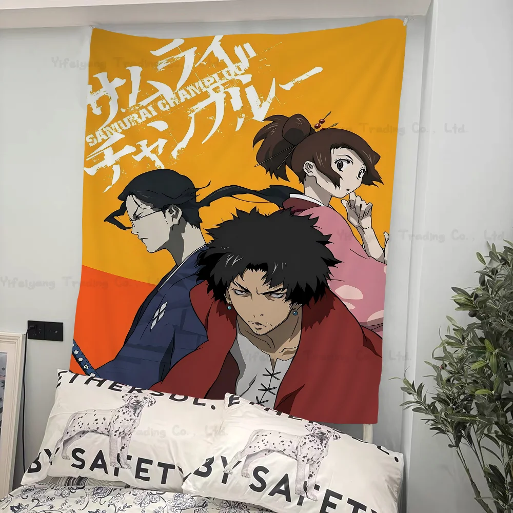 

Anime Samurai Champloo Hanging Bohemian Tapestry Hanging Tarot Hippie Wall Rugs Dorm Home Decor