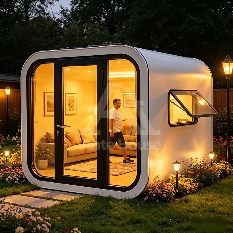 Modern Apple‑Cabin Movable Prefab Tiny House Hotel, Fast‑Install Unit With Pre‑Installed Bathroom