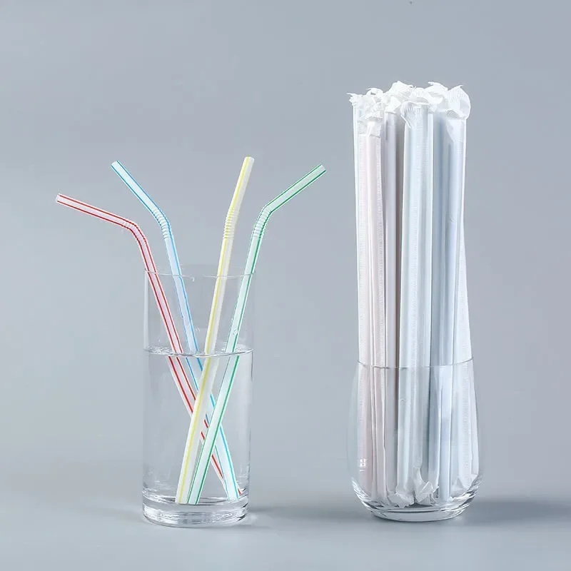 100Pcs Multicolor Kunststof Straws for Wedding Party Supplies Beverage Kitchen Cocktail Drinking Straws pajitas plastique