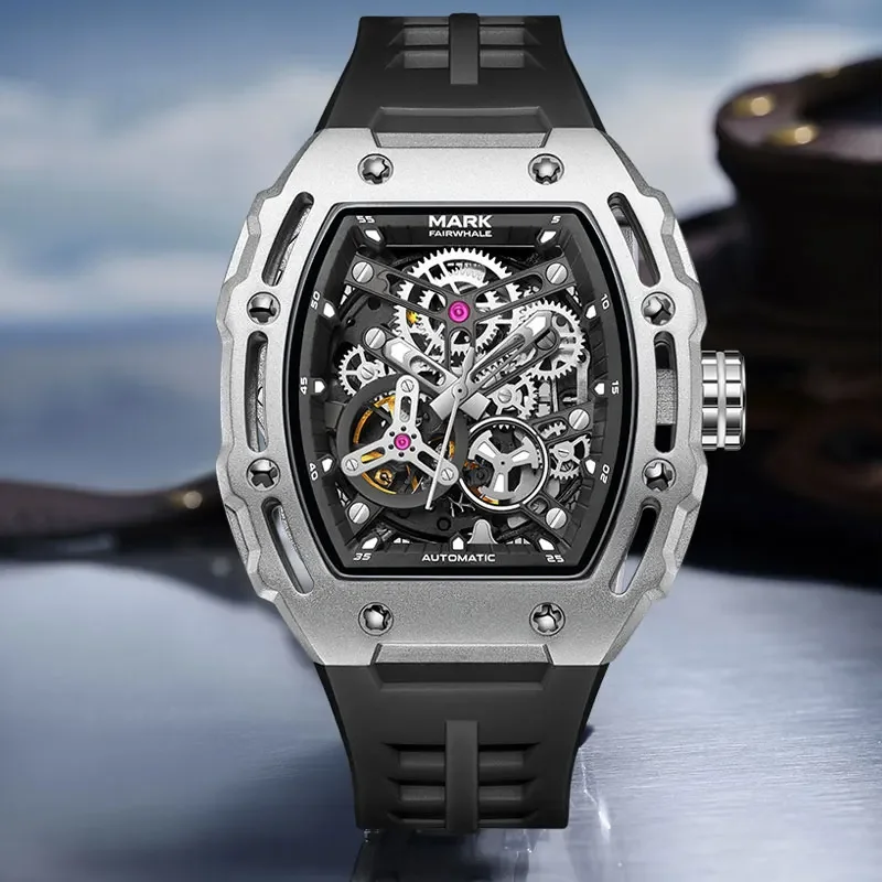 

Mark Fairwhale 6700, новые мужские механические часы, мужские автоматические наручные часы для турбийона, скелетон, дизайн, водонепроницаемые модные часы