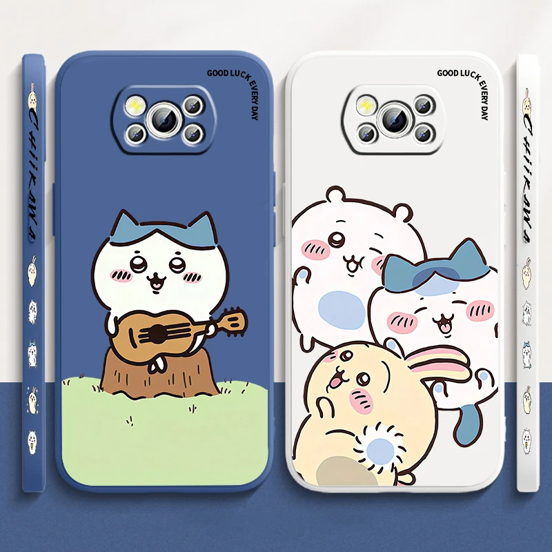 

C-Chiikawa U-Usagi Cute Liquid Left Rope For Xiaomi Mi Poco X6 X5 X4 X3 M6 M5 M5S M4 M3 F5 F4 F3 Pro 5G Soft Phone Case