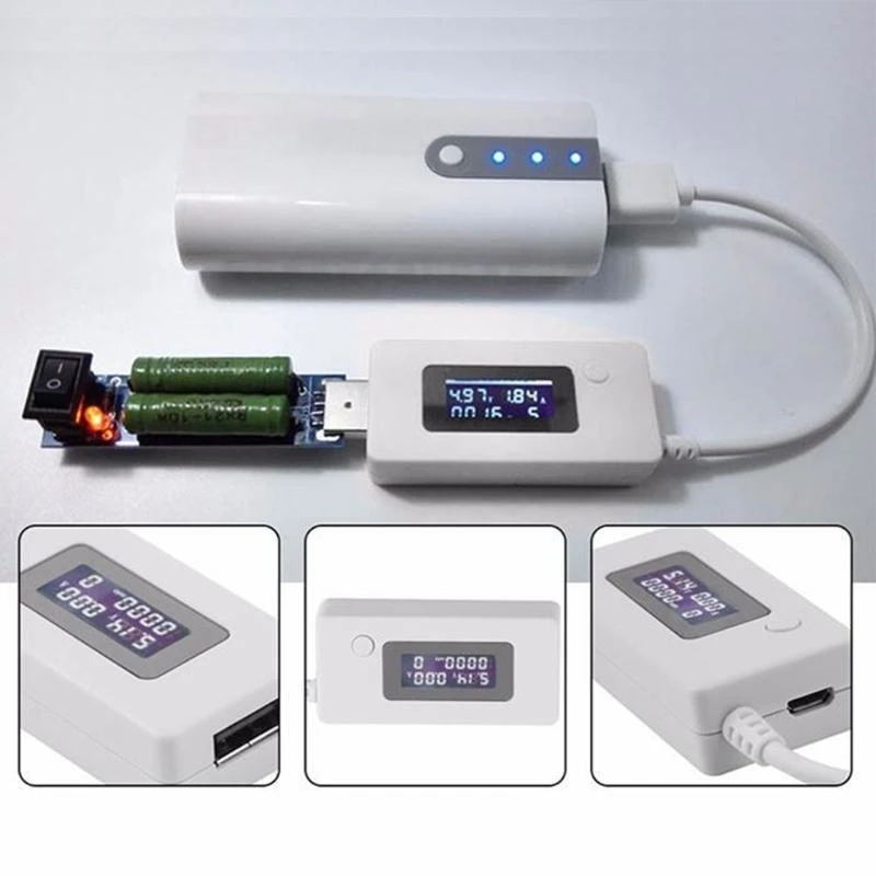 F92B LCD USB Mini Voltaje- Corriente Monitor Tester USB Volataje AMPS Medidor potencia Multímetro Voltímetro Voltímetro