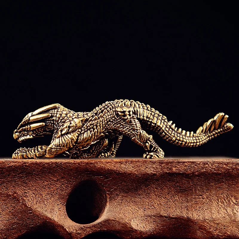 Solid Brass Leopard Small Statue Desktop Decorations Vintage Animal Panther Miniatures Figurines Home Decors Ornaments Crafts