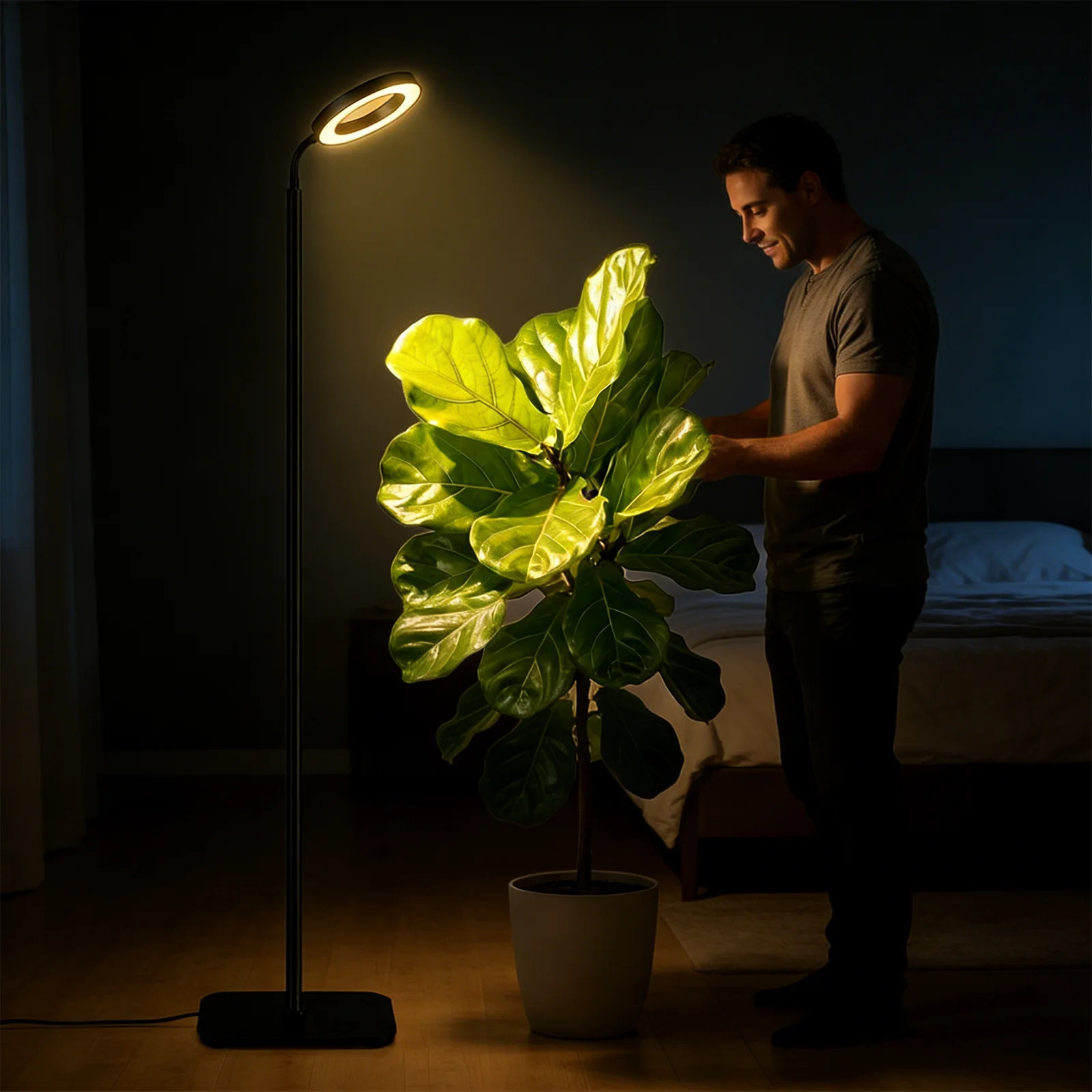 

Standing Grow Light for Indoor Plant,Full Spectrum LED Floor Lamp with Auto 3/9/12H Timer & Memory,Height Adjustable & Gooseneck