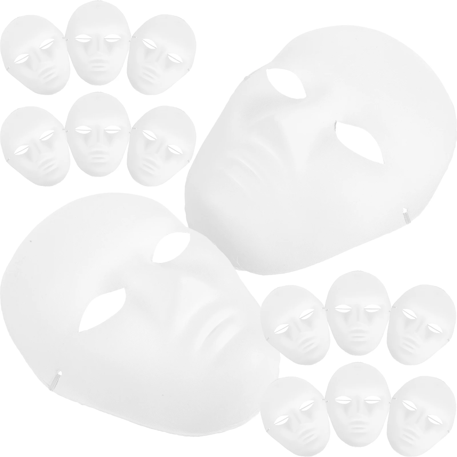24pcs Diy Blank Face Masks For Halloween Party Handmade Paper Pulp Ghost Costume Adult Full Face Craft Mask Hip-Hop Carnival