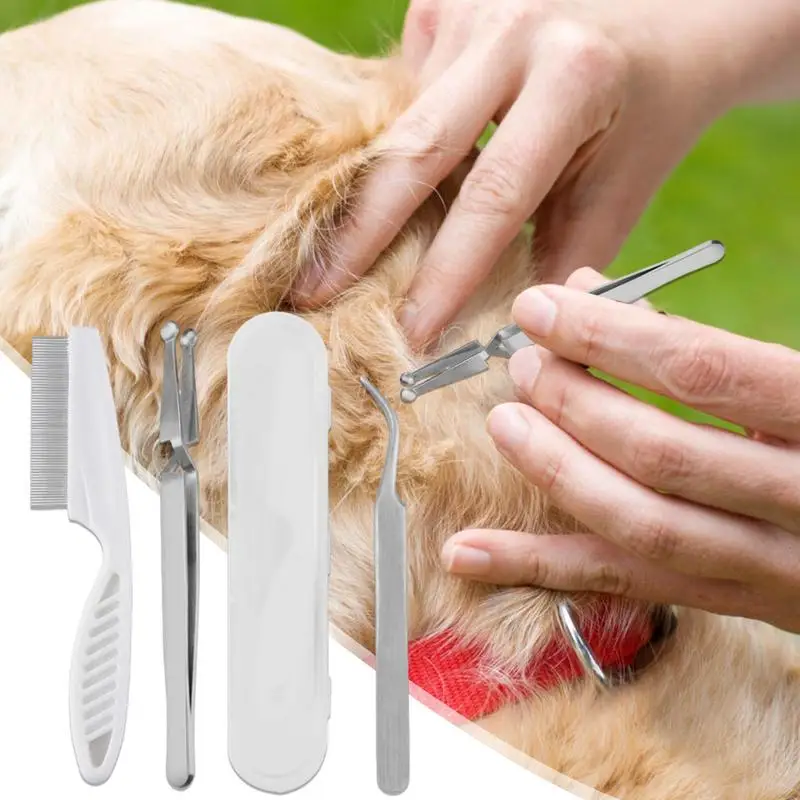 Pet Tick Remover Tool For Dogs Portable Ultra-Safe Tick Clamp Accessaries Skin-Friendly Essential Tools For Cats Rabbits