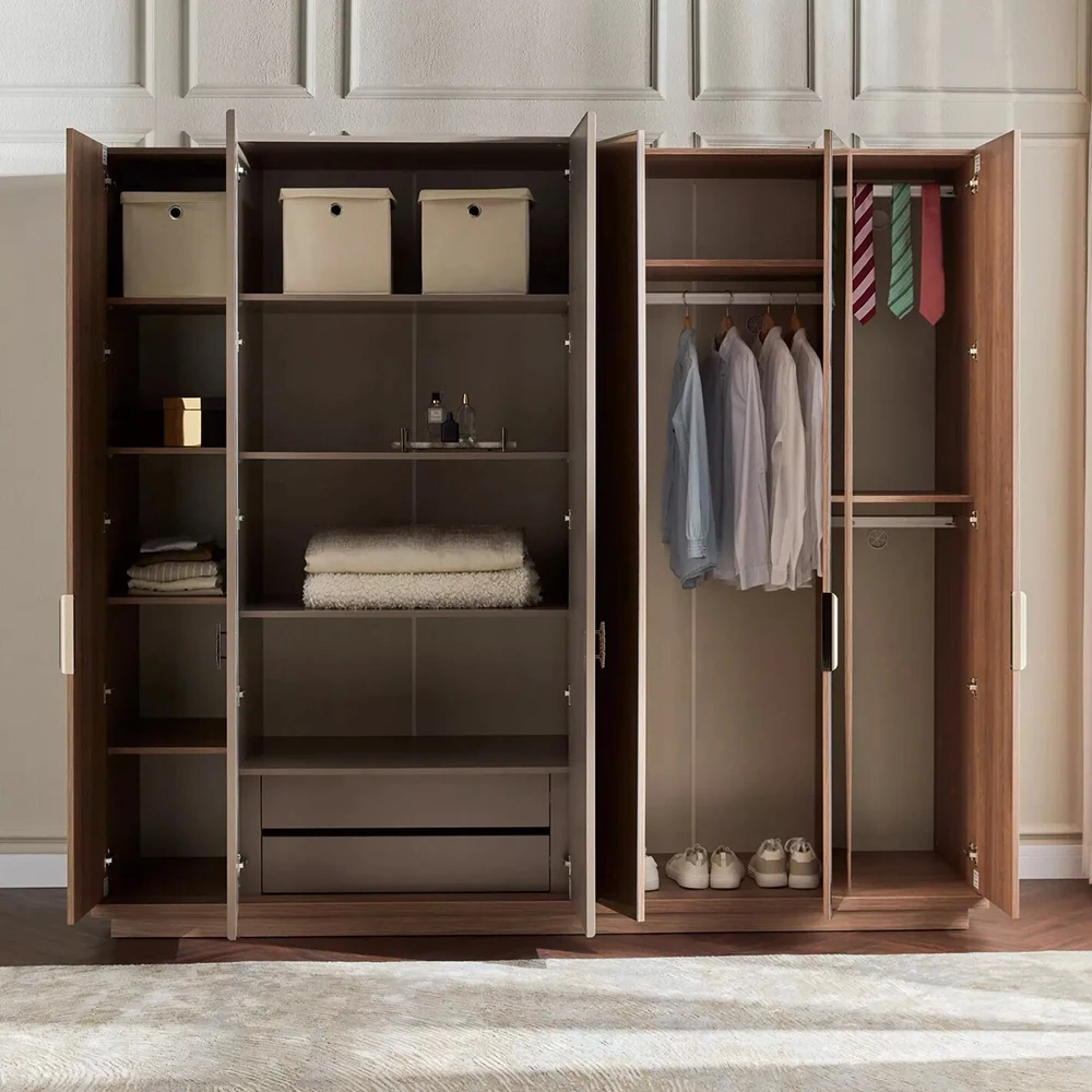 أثاث غرفة نوم فاخر مخصص لخزانة الملابس بتصميمات عصرية أثاث خشبي للمشي في خزانة خزائن خزائن #5