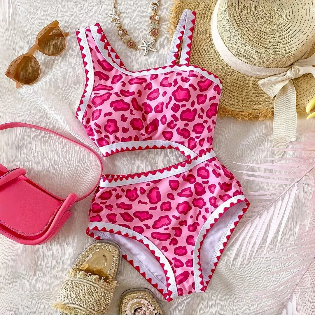 

New Girls' Swimsuit Floral Teenage Student Style Travel One-Piece Hot Spring Vacation Swimwear Beach Wear Bathing Suit For Girl