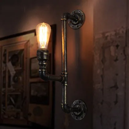 

Retro Nostalgic Iron Wall Lamp Corridor Stair Corridor Lamp American Simple Restaurant Bar Coffee Shop Water Pipe Wall Light Bra
