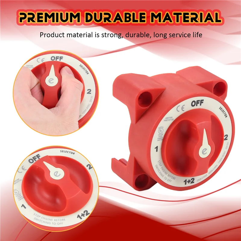 DC 32V 350A Battery Switch 4-Position Selector Marine Boat Battery Selector Switch Disconnect For Marine Boat-AB36