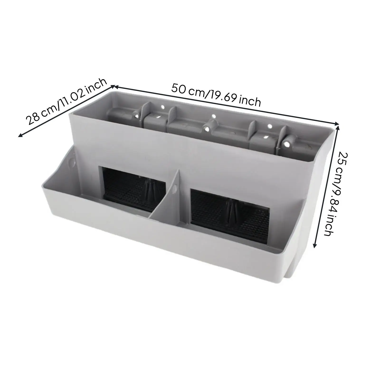 Large Outdoor Rectangular Flower Pot Plastic Planter with Compartments for Home Garden Use