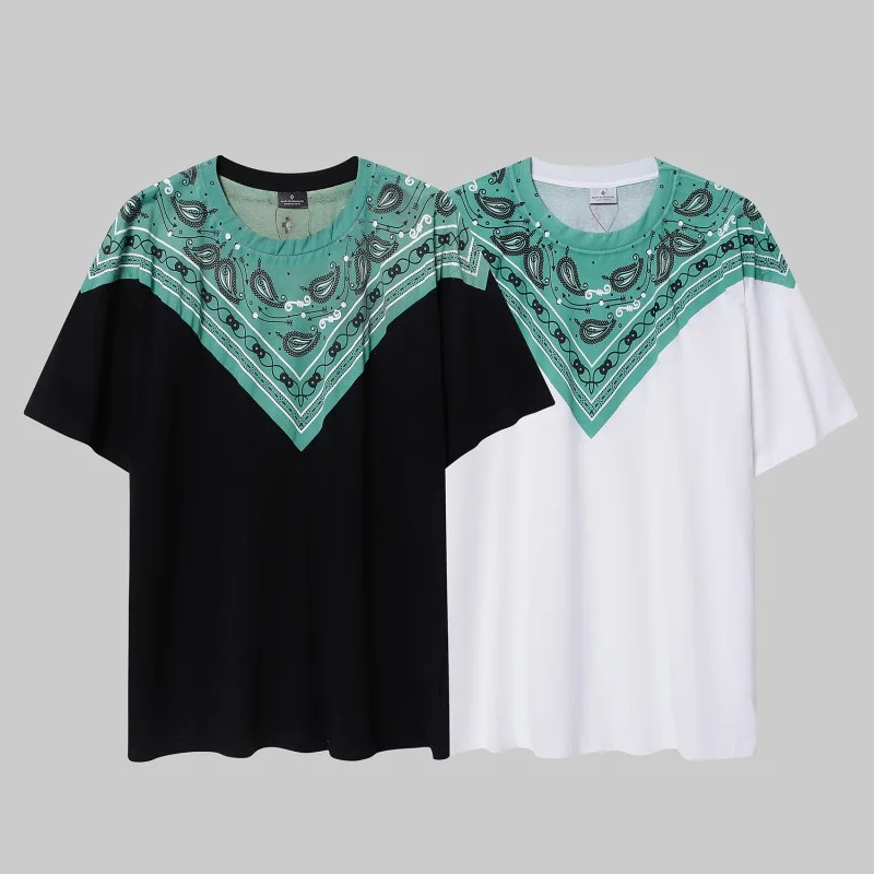 Marcelo Burlon Short-sleeved Men's and Women's T-shirt Couple Design Colorful Wings Feathers