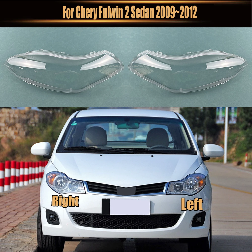 For Chery Fulwin 2 Sedan 2009~2012 Car Front Headlight Cover Lampshade Lampcover Head Lamp light Covers glass Shell