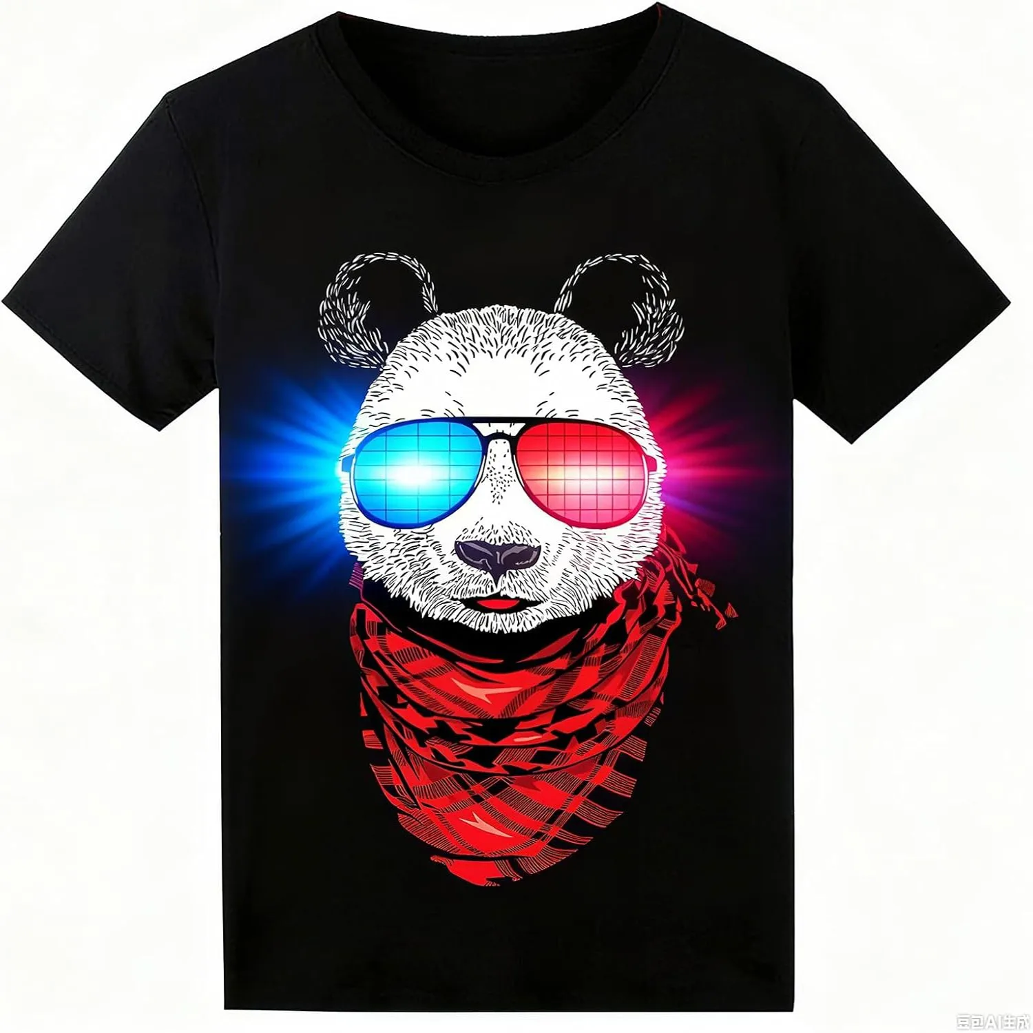 Sound Activated LED Light Up Shirt, Glow in the Dark Rave Shirt Y2K aesthetic, Concert tee