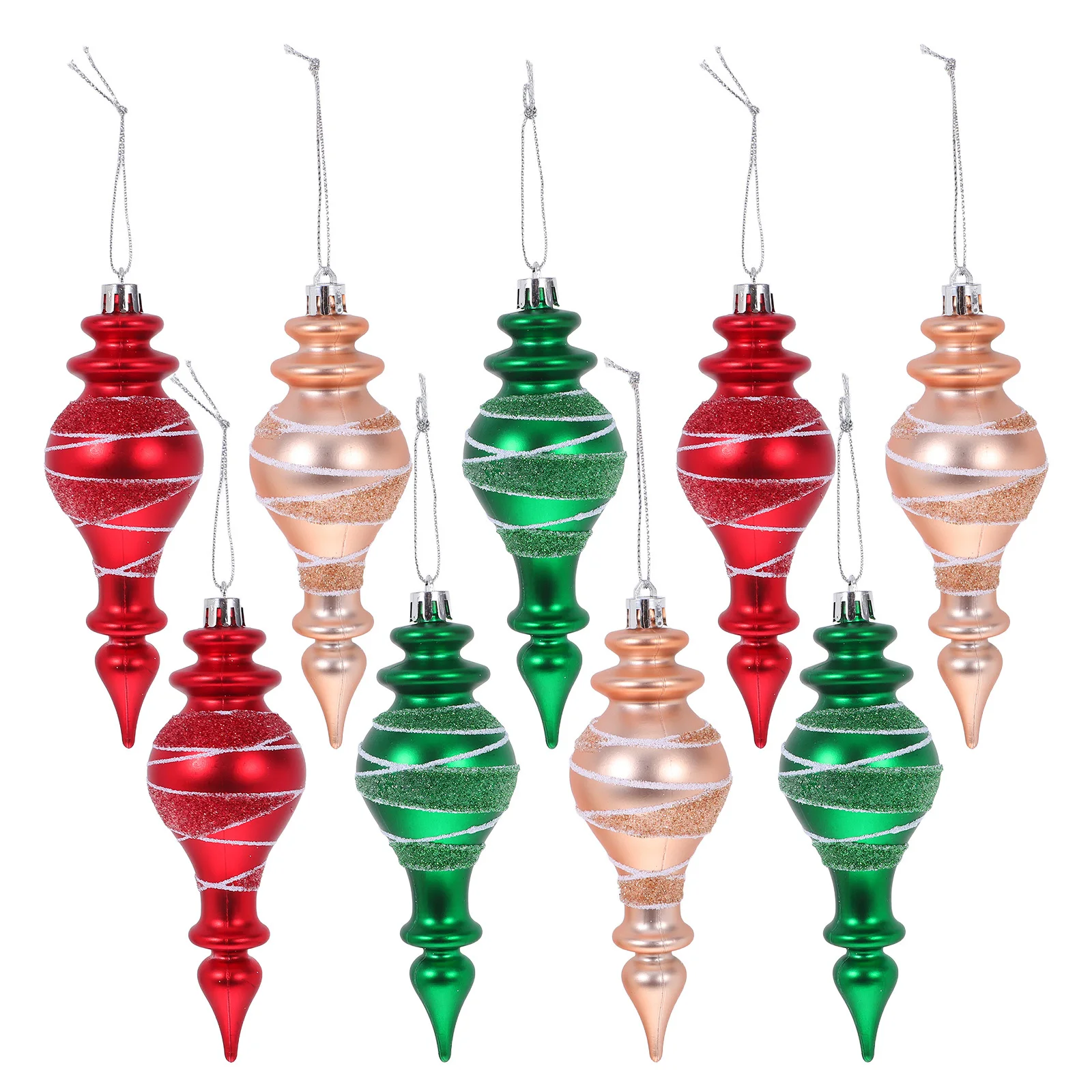 

9Pcs Christmas Tree Pendant Decorations Shatterproof Holiday Ornaments Bright Colorful Baubles Festive Hanging Decor for Window