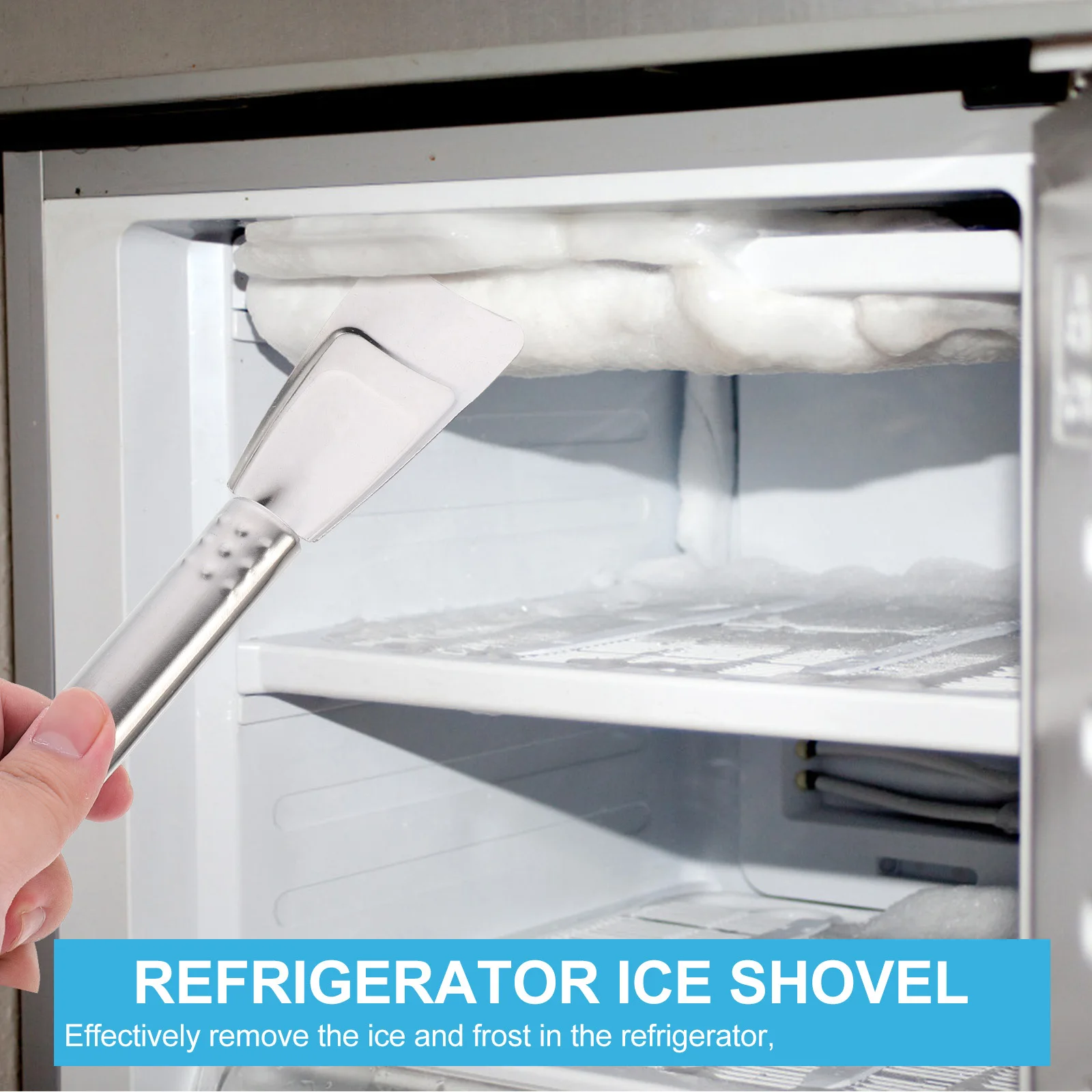 

6pcs Ice Stainless Steel Refrigerator Freezer Snow Removal Tool Refrigerator Ice Shovel Durable Practical Hanging Storage