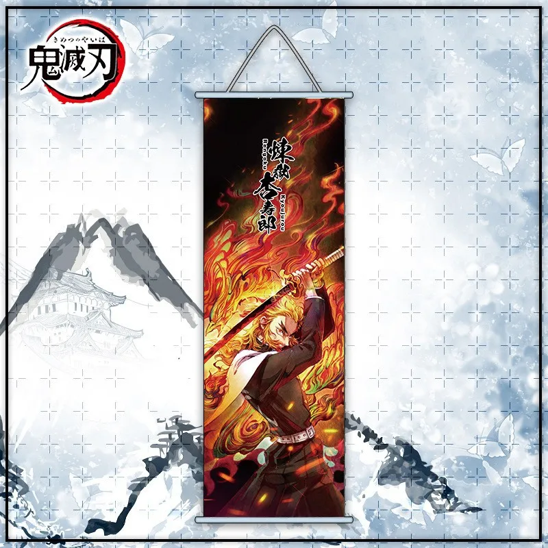 Demon Slayer Cartoon Anime Tanjirou Nezuko Scroll Canvas Wall Hanging Painting Home Decor Anime Poster Wall Art Room Decoration
