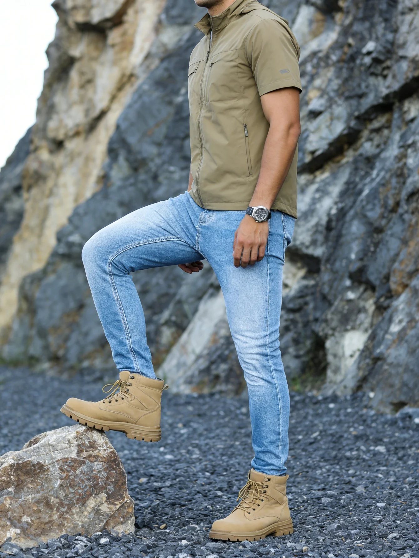 

Modern Blue Slim Men's Jeans Original Y2K Drip Trend Street Denim Pants No accessories or belts included