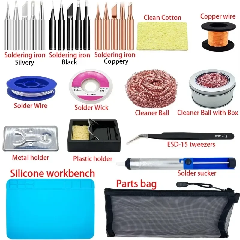 

60W 80W Adjustable Temperature Soldering Iron Station 220V 110V Solder Rework Hot Pencil Tip Repair Kit for Electronic Component