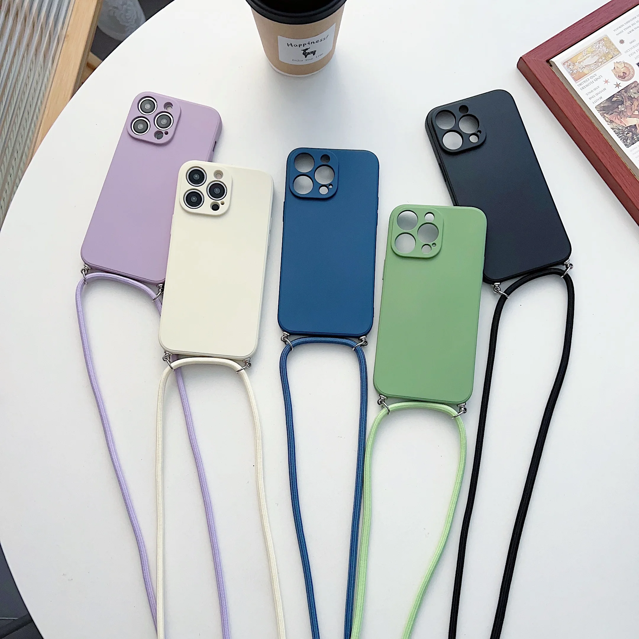 Crossbody Necklace Strap Lanyard Cord Phone Case For Xiaomi 11T Mi 6X 8 9 Se A2 11i 11X Pro 11 Lite 5G CC9 Mix 2S 3 4 Soft Cover