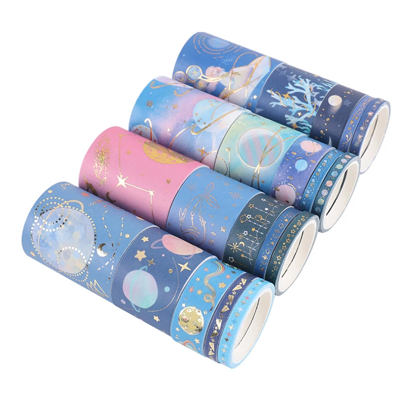 20 Rollen Universum Washi Bänder Sterne Washi Tape Set Journal liefert Goldfolie dekorative Klebeband Briefpapier Masking Tape