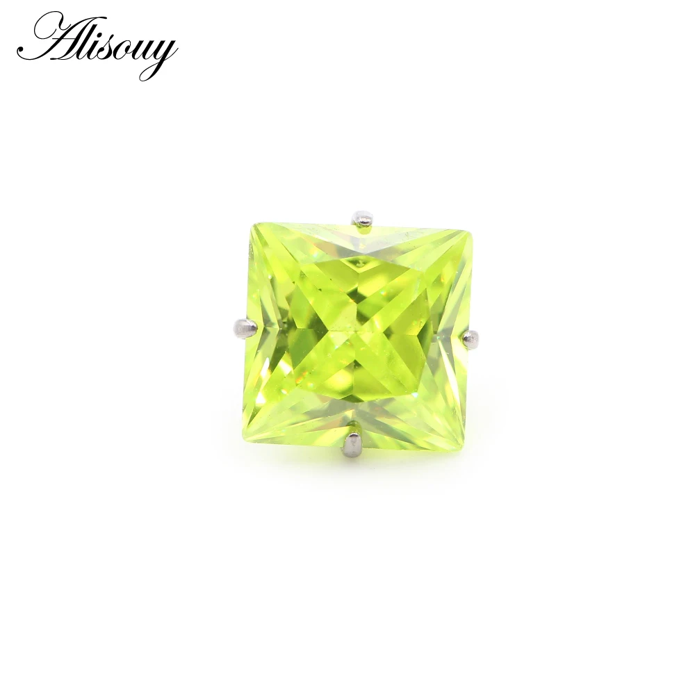 G23 Titanium Externally Thread Square Zircon Lip Labret Rings