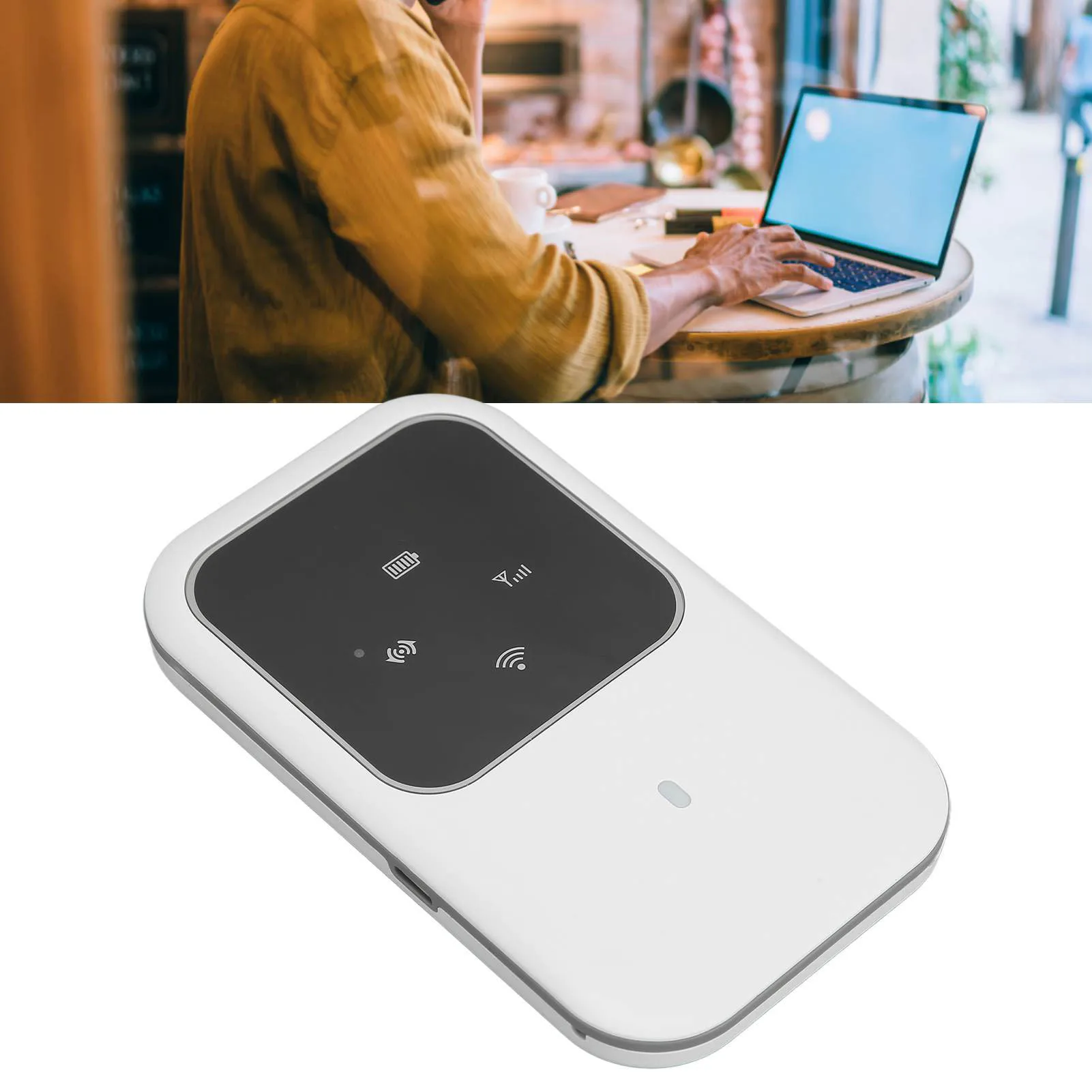

Портативный Wi-Fi роутер H80 4G белого цвета, многофункциональный, со слотом для стандартной SIM-карты, легкий, для использования на улице и в автомобиле