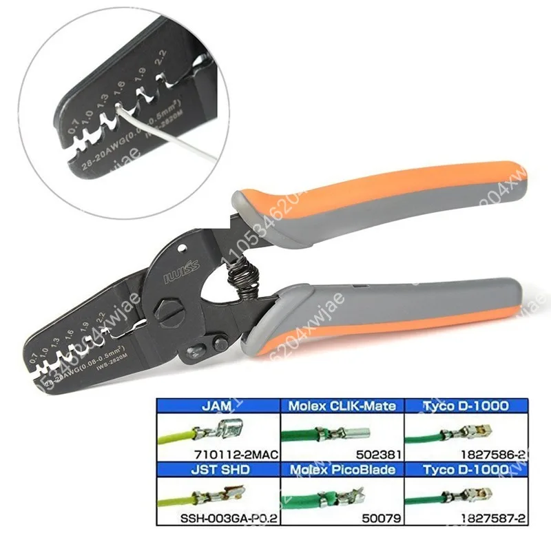 Handheld Crimping Tool IWS2820 For JST1.0 Dupont Terminal 1.25mm 1.5 2.0 Pitch Connector Electronic Wiring Equipment